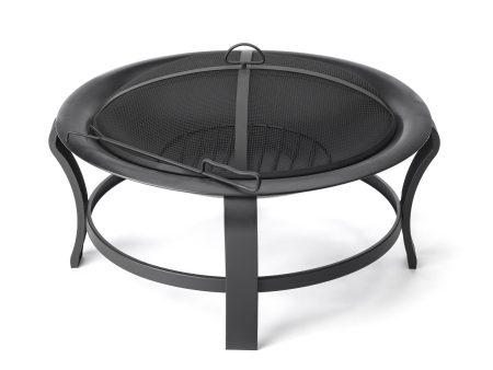 Black Steel Round Wood Burning Fire Pit Online Sale