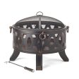 Rustic Brushed Black and Bronze Steel Wood Burning Fire Pit Online