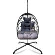 38  Slate Gray and Black Metal Indoor Outdoor Swing Chair with Slate Gray Cushion Discount