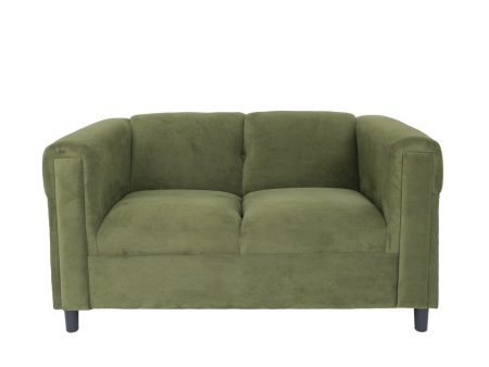 54  Green And Black Microsuede Loveseat Hot on Sale