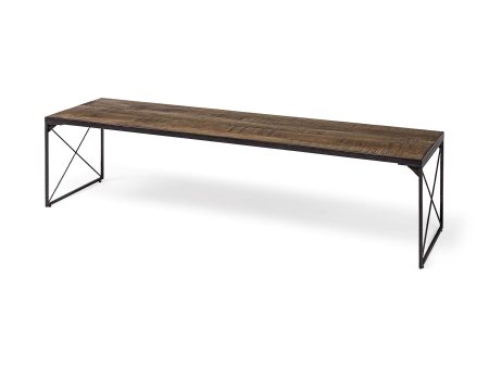 Rectangular Mango Woodmedium Brown Top And Black Iron Base Accent Bench Sale