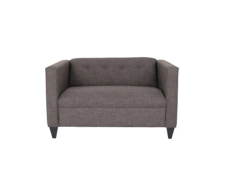 50  Charcoal And Dark Brown Loveseat Discount