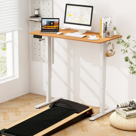 Electric Standing Desk with 3 Memory Height Settings and 2 Hanging Hooks & Cable Management-Natural For Discount