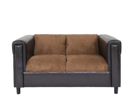 54  Brown And Black Chenille Loveseat Online Hot Sale