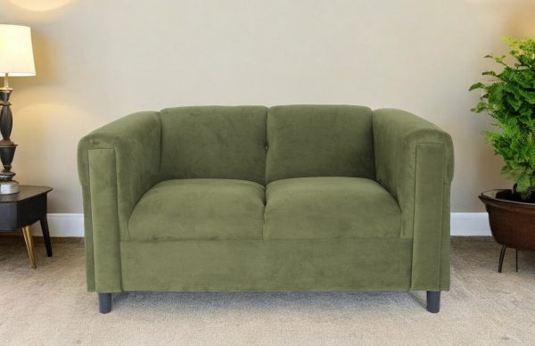 54  Green And Black Microsuede Loveseat Hot on Sale