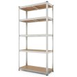 5-Tier Heavy Duty Metal Shelving Unit with 2000 LBS Total Load Capacity-Silver Sale