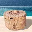 37  Brown Faux Wood Stump Propane Round Fire pit With Cover Fashion