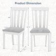 Dining Chair Set of 2 Upholstered Wooden Kitchen Chairs with Padded Seat and Rubber Wood Frame-White Online