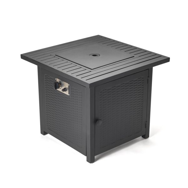 Matte Black Square Propane Fire Pit with Cover Online