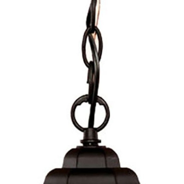 Antique Black Textured Glass Lantern Hanging Light Hot on Sale